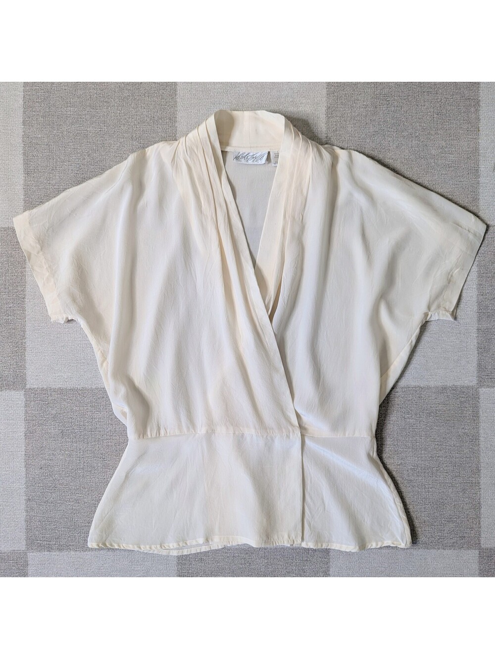 Vintage 90s Lord & Taylor silk surplice wrap blouse